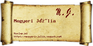 Megyeri Júlia névjegykártya